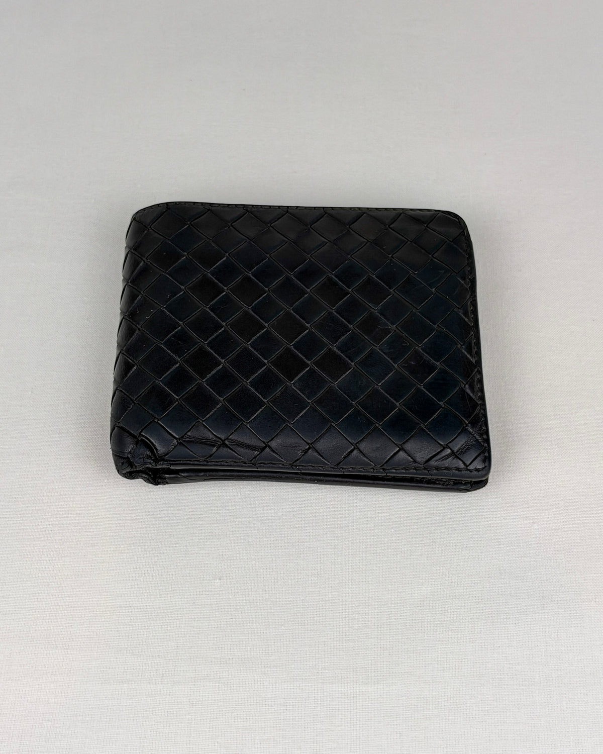 Bottega Veneta Intrecciato Bifold Black Leather Wallet