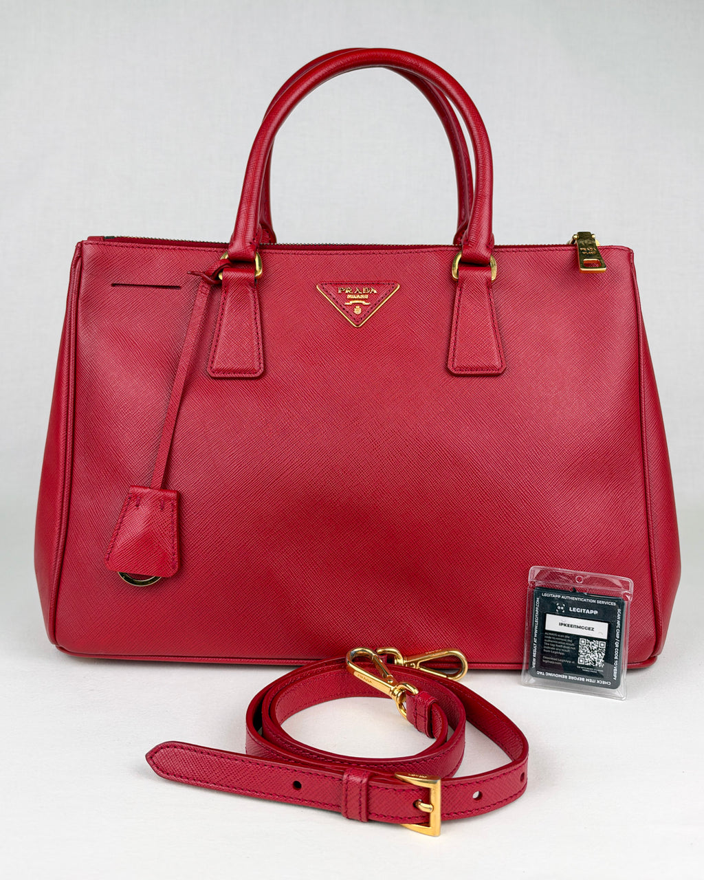 Prada Medium Double Galleria Saffiano Bag – Fuoco Red