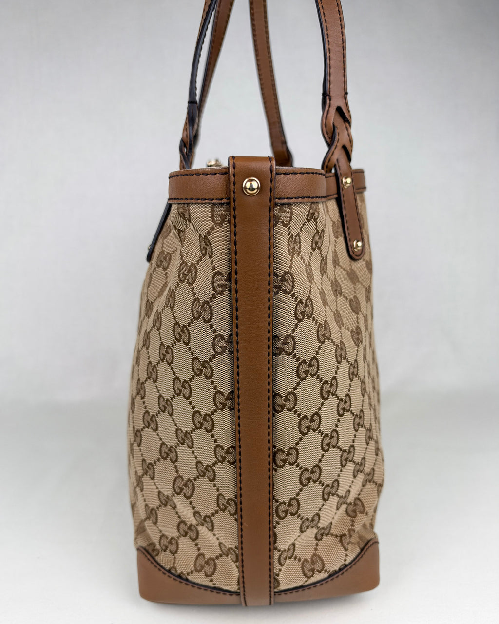 Gucci GG Canvas Craft Large Tote Bag – Brown