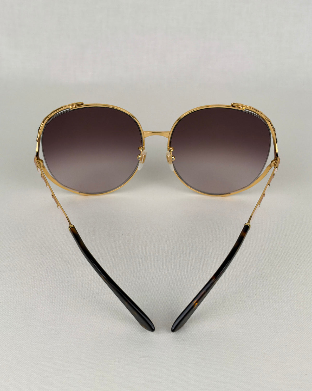 Gucci GG0595S Gold Metal Round Sunglasses
