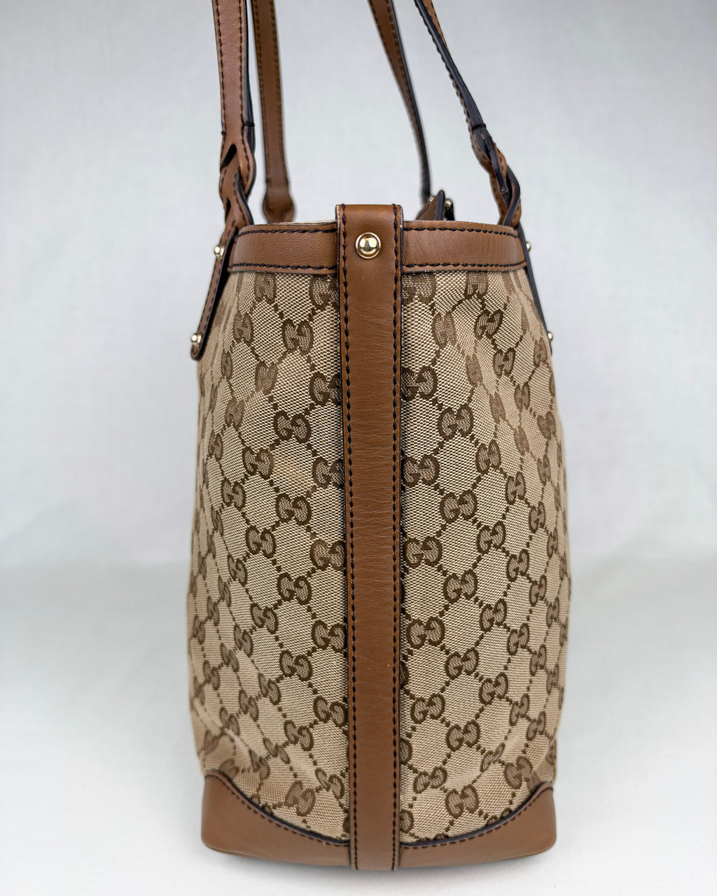 Gucci GG Canvas Craft Large Tote Bag – Brown