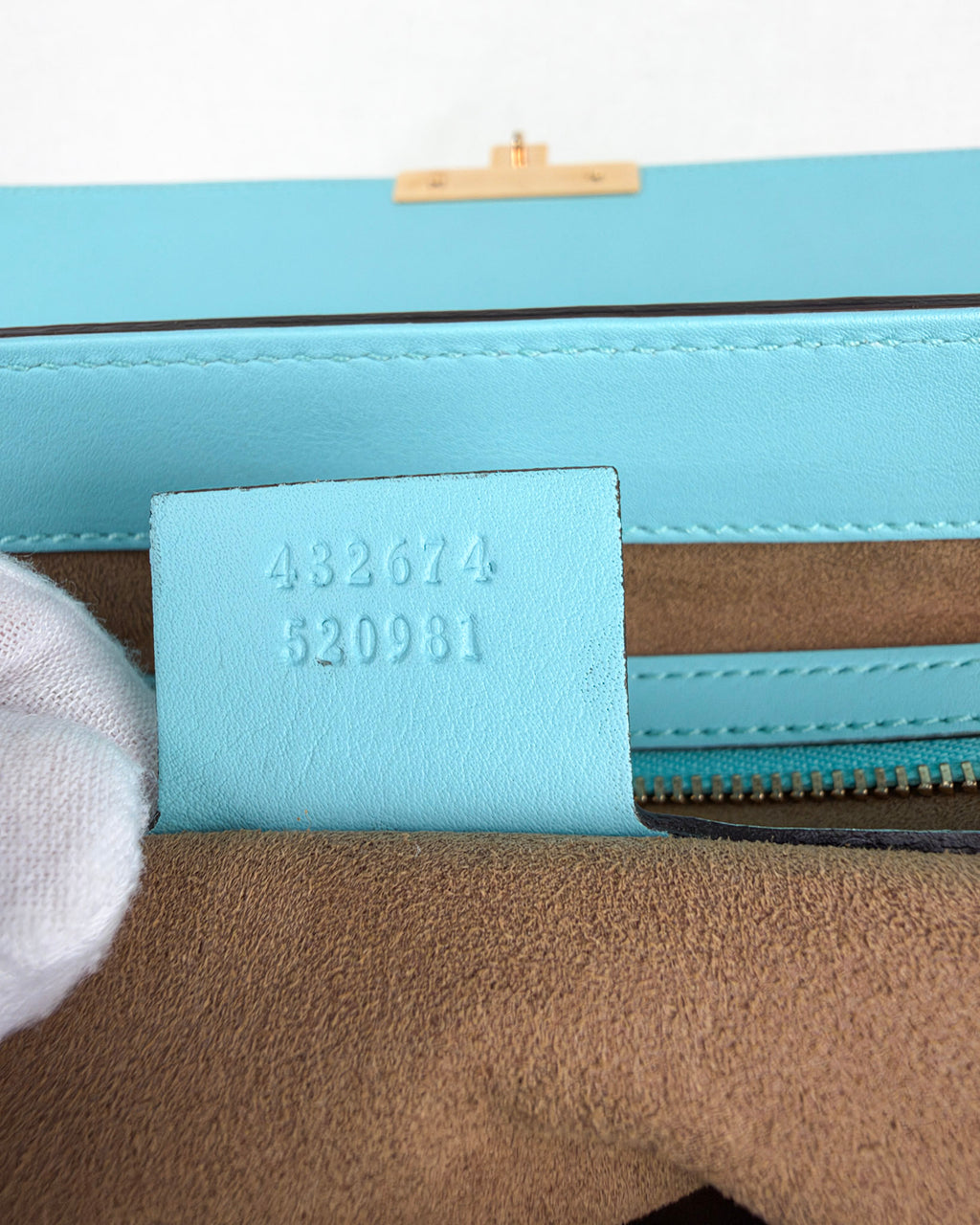 Gucci Padlock Medium Leather Top Handle Bag – Teal Blue