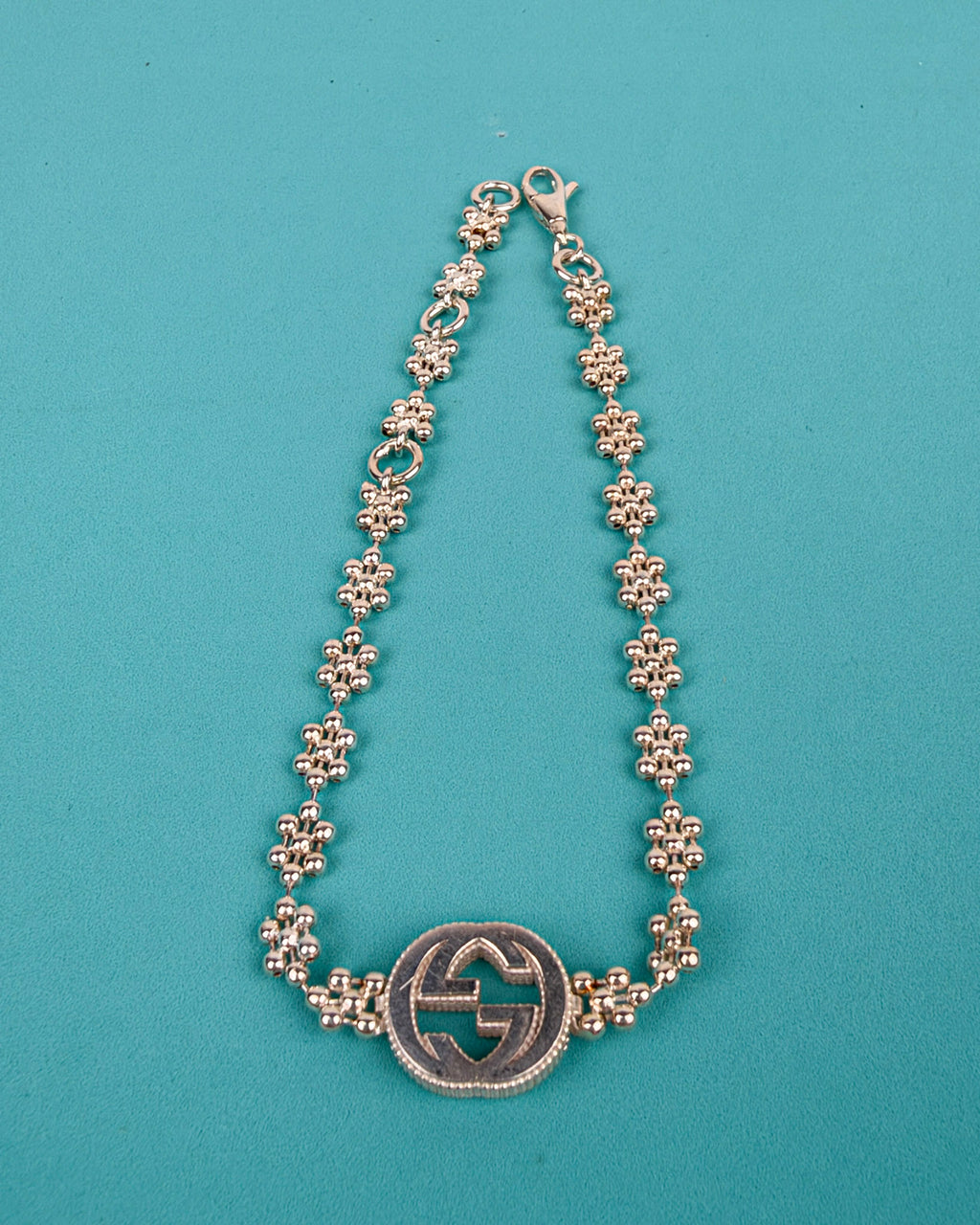 Gucci Interlocking G Flower Sterling Silver Bracelet