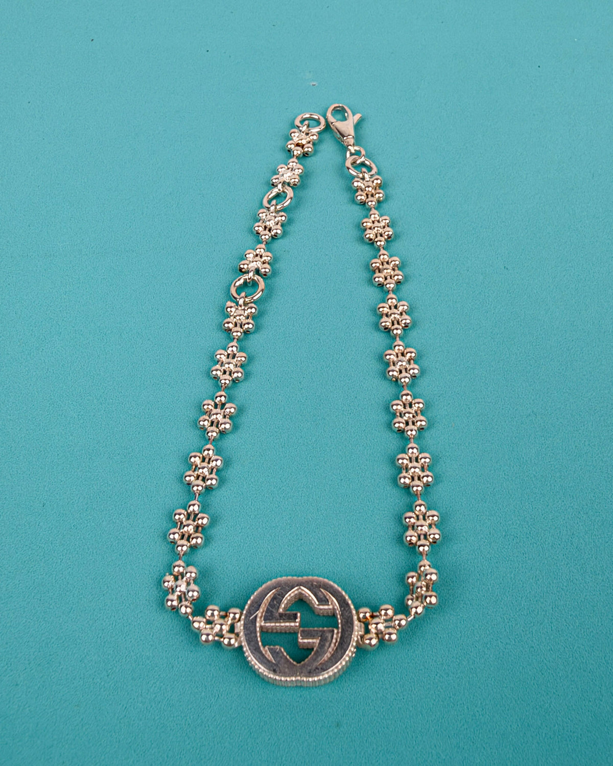 Gucci Interlocking G Flower Sterling Silver Bracelet
