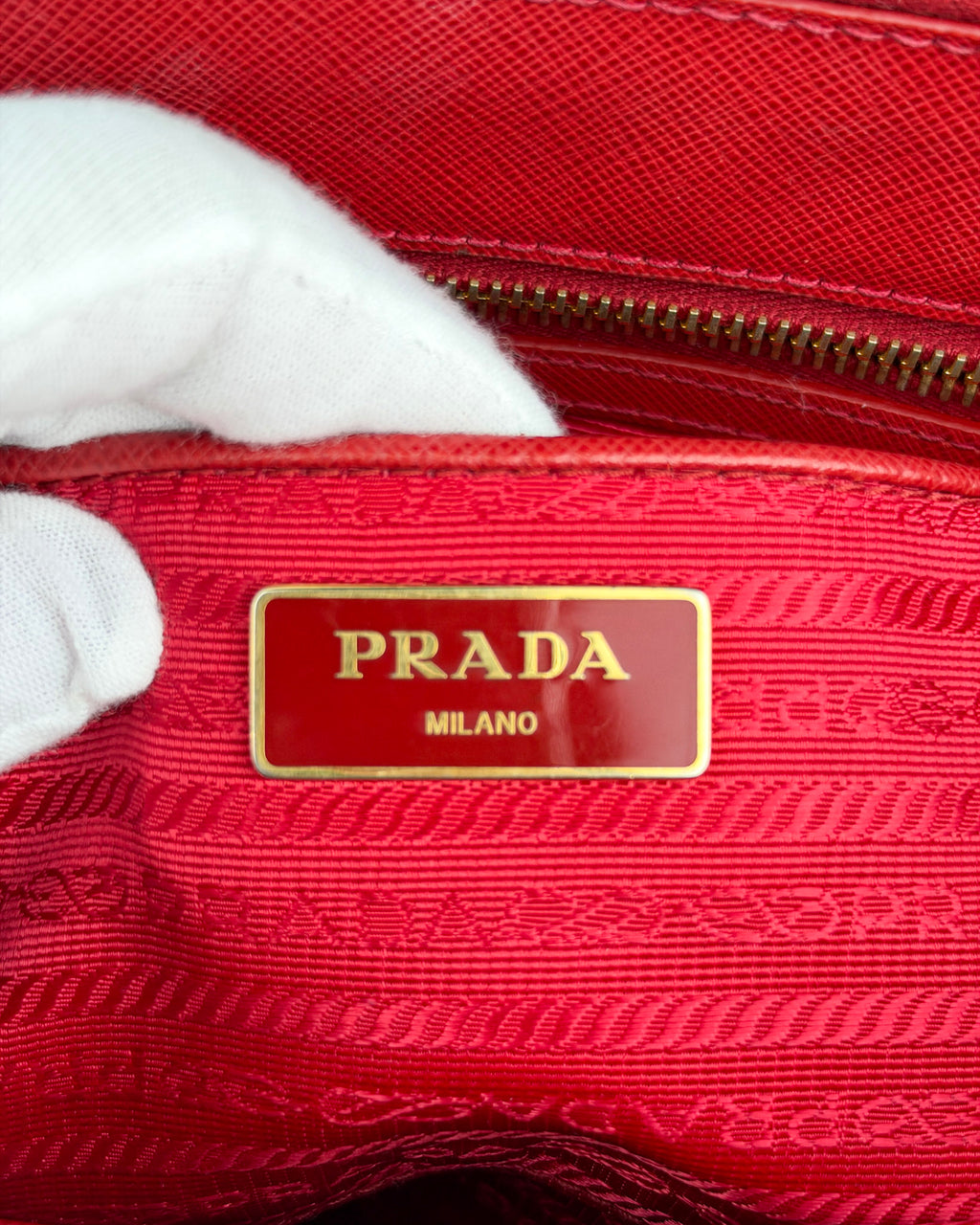 Prada Medium Double Galleria Saffiano Bag – Fuoco Red