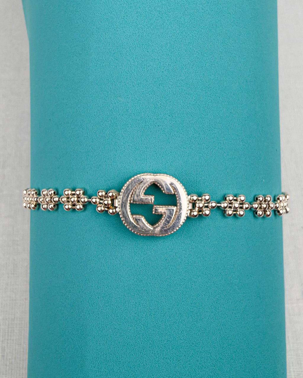 Gucci Interlocking G Flower Sterling Silver Bracelet