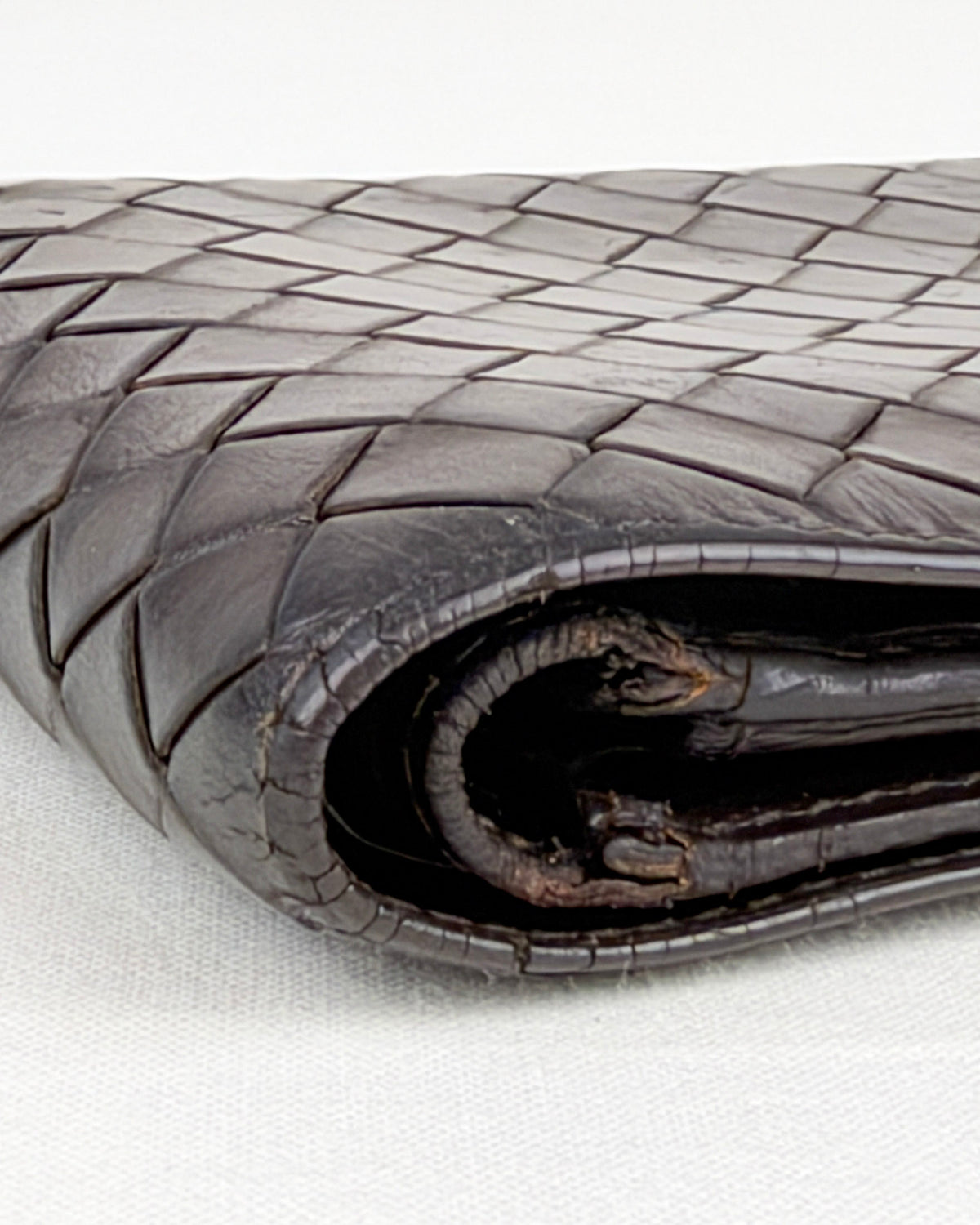 Bottega Veneta Intrecciato Bifold Black Leather Wallet