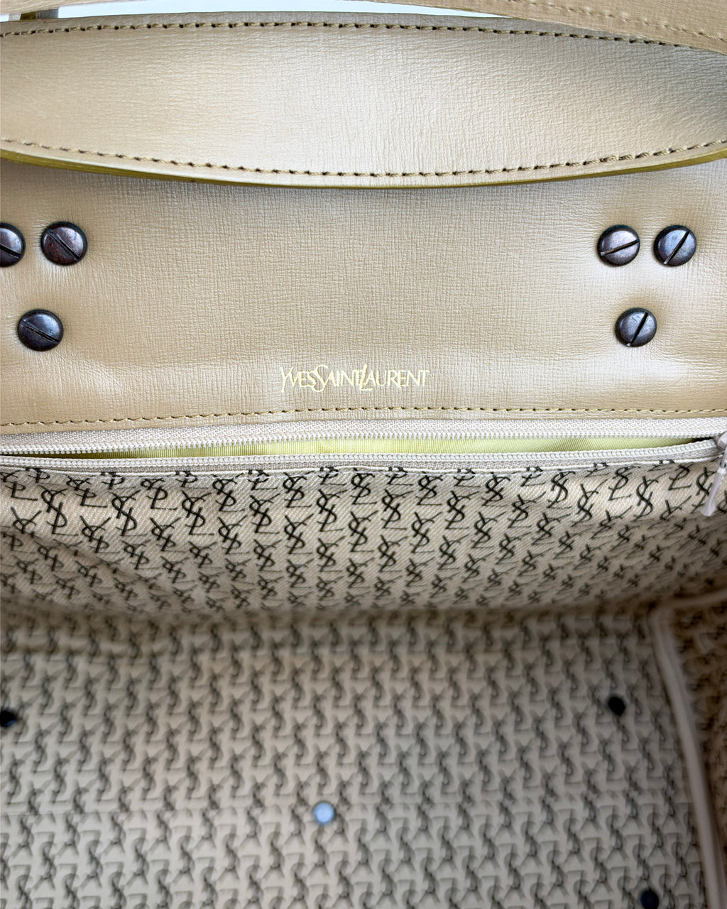 Yves Saint Laurent Vintage Giraffe Print Canvas Tote – Brown