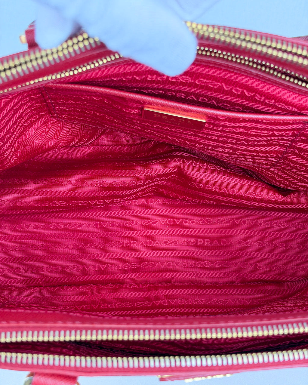 Prada Medium Double Galleria Saffiano Bag – Fuoco Red
