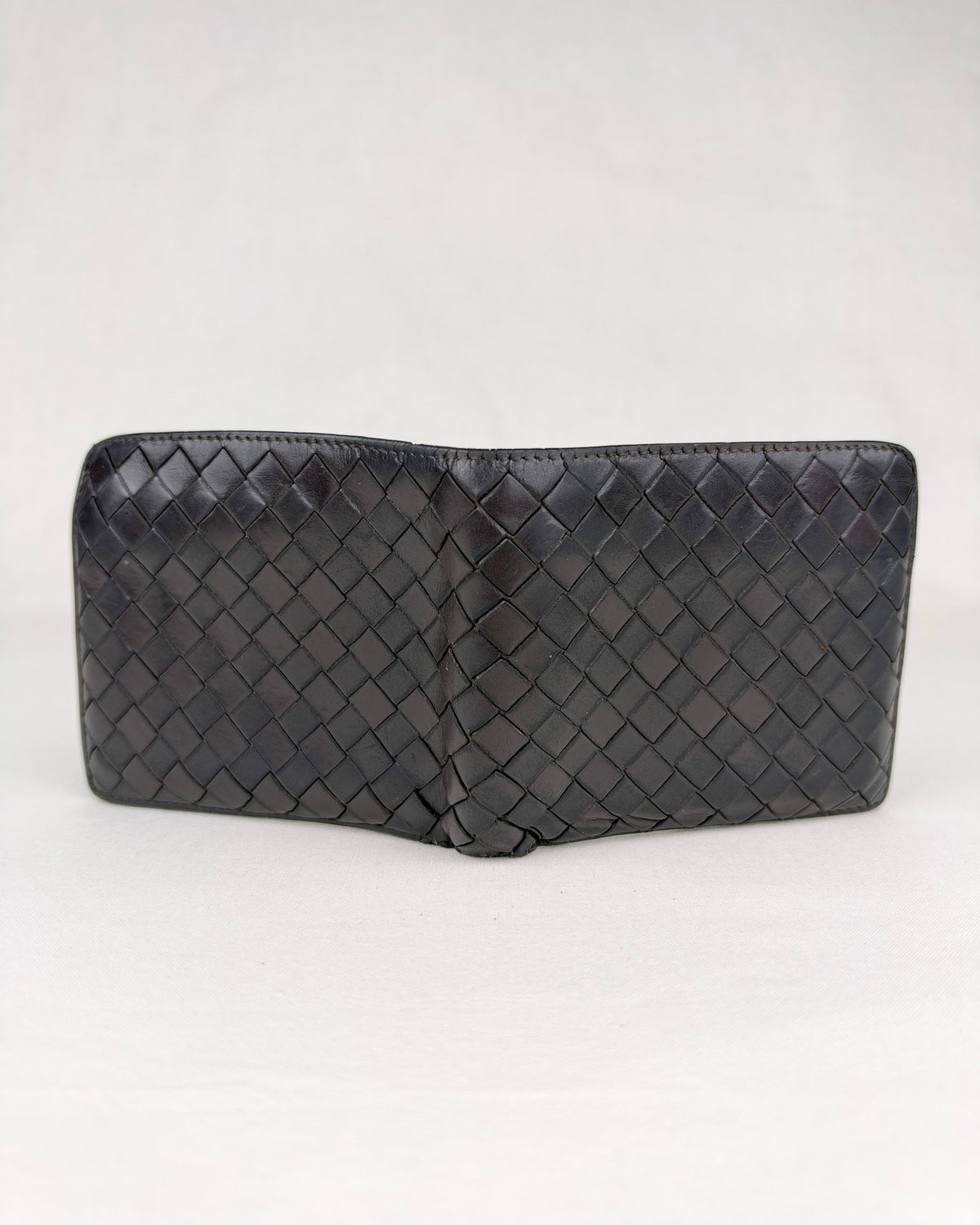 Bottega Veneta Intrecciato Bifold Black Leather Wallet