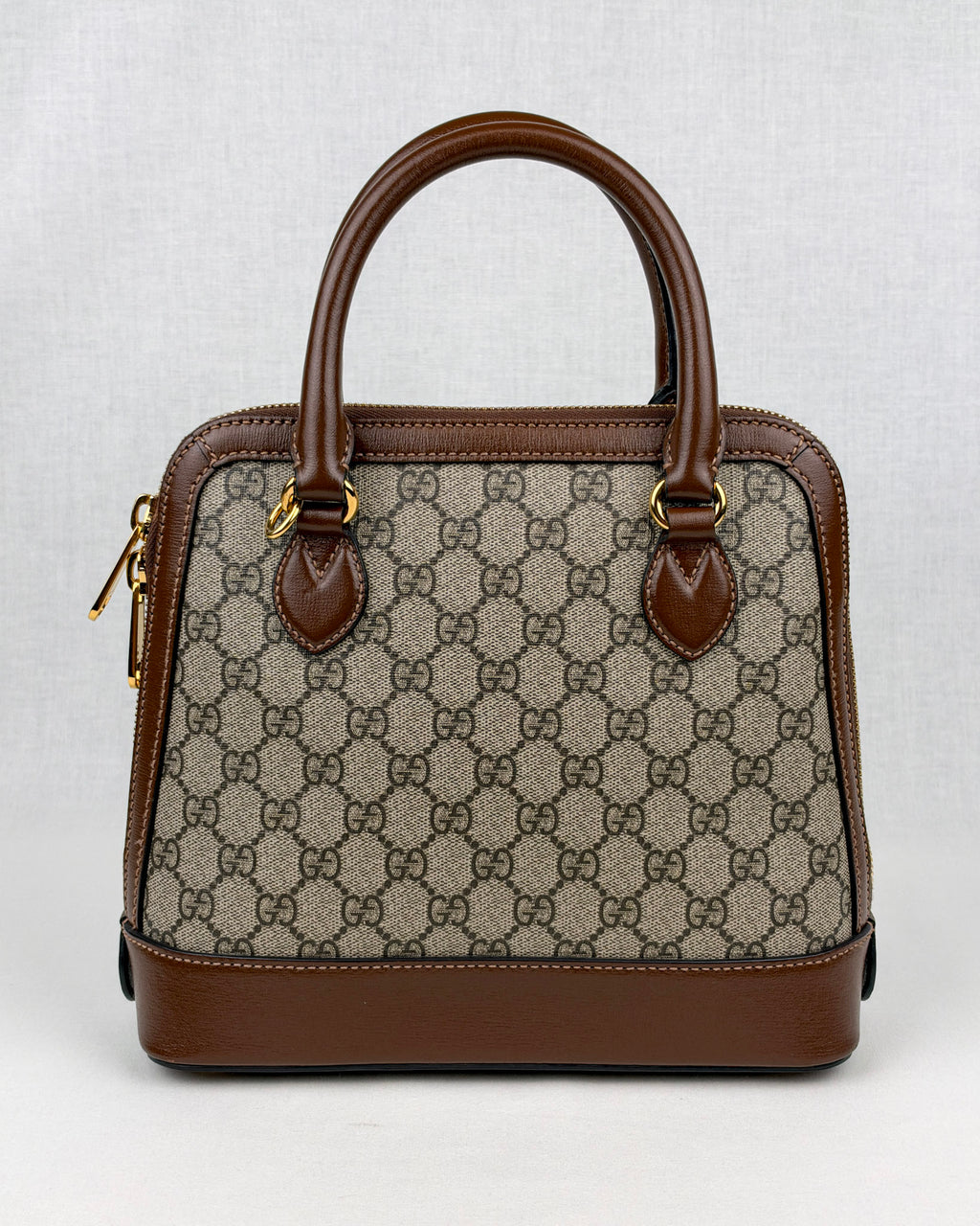Gucci Horsebit 1955 Small GG Canvas Top Handle Bag – Brown