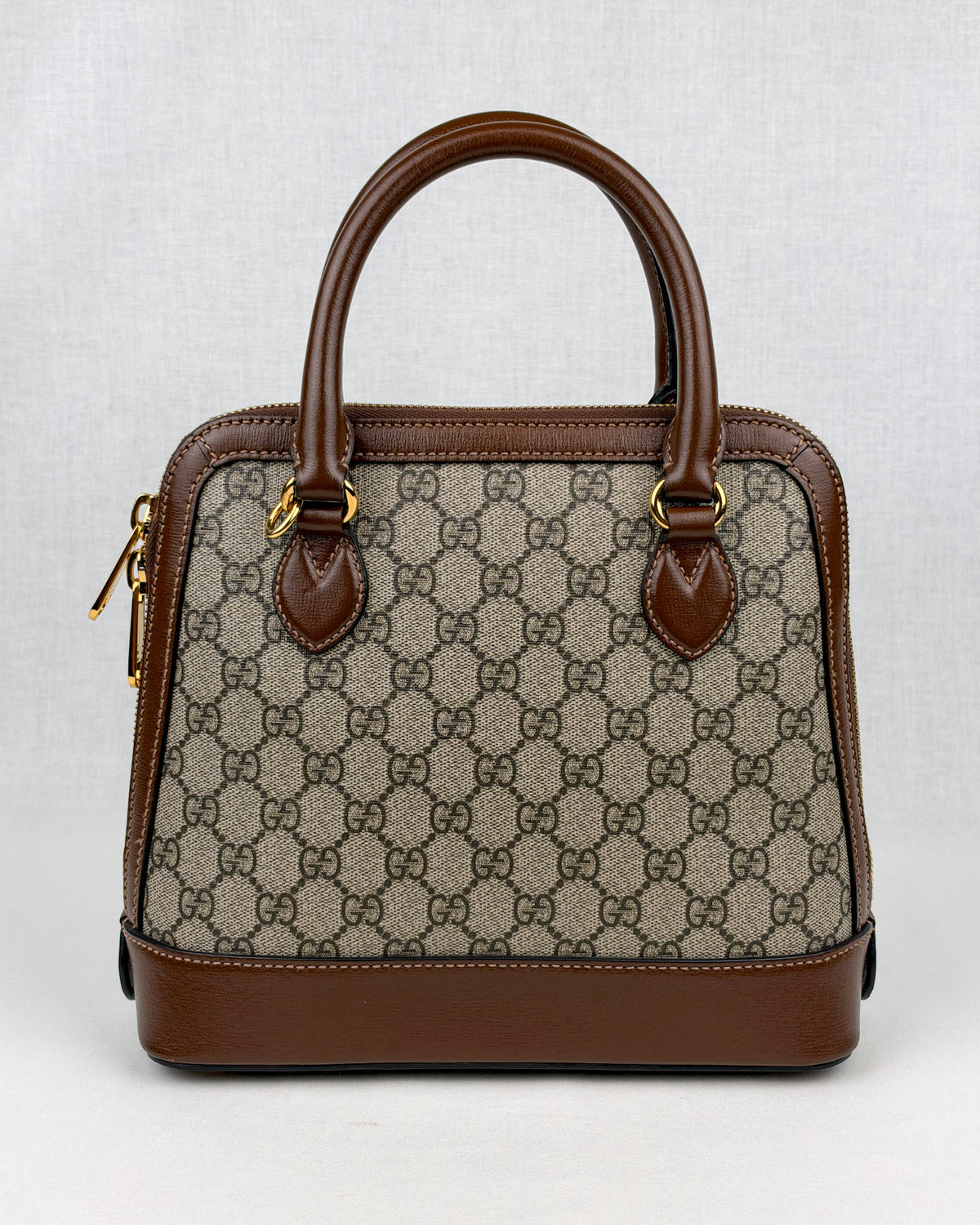 Gucci Horsebit 1955 Small GG Canvas Top Handle Bag – Brown