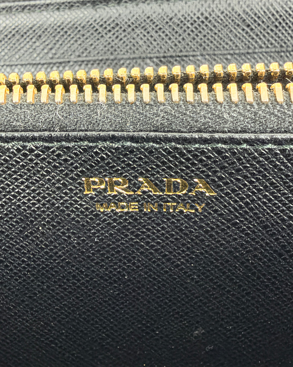 Prada Saffiano Leather Zip Around Wallet – Black