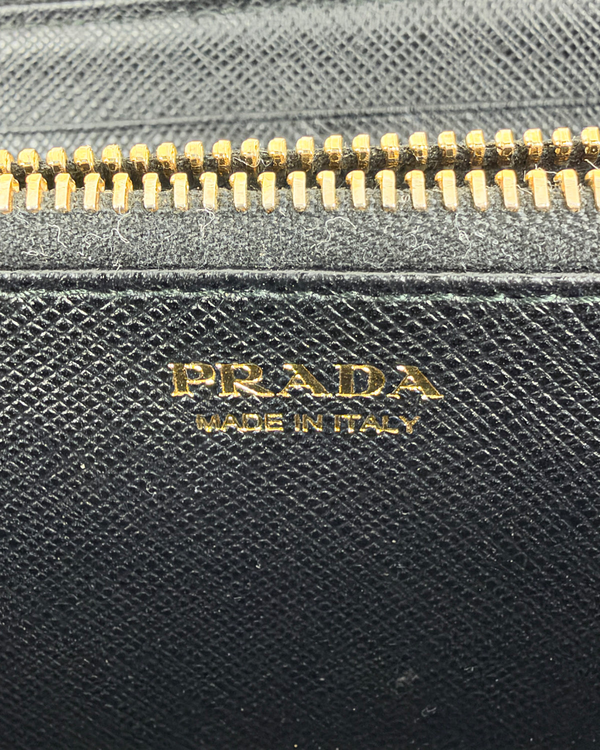 Prada Saffiano Leather Zip Around Wallet – Black