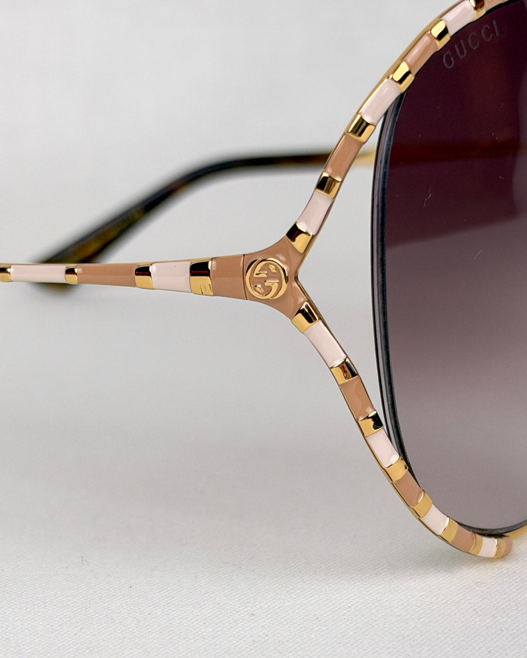 Gucci GG0595S Gold Metal Round Sunglasses