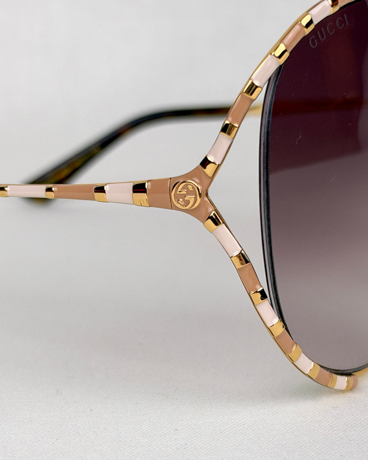 Gucci GG0595S Gold Metal Round Sunglasses