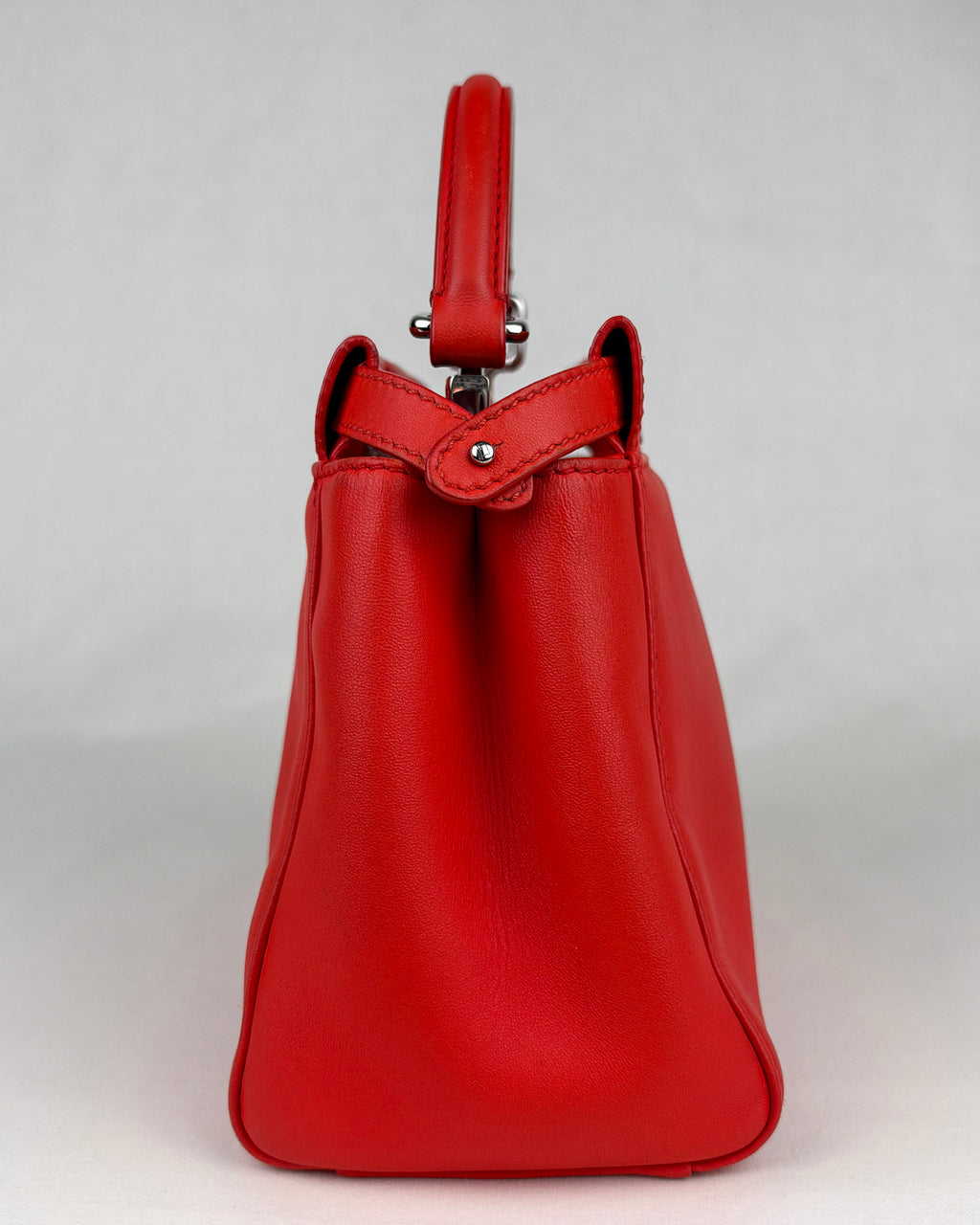 Fendi Peekaboo Iconic Mini Nappa Leather Handbag – Flame Red
