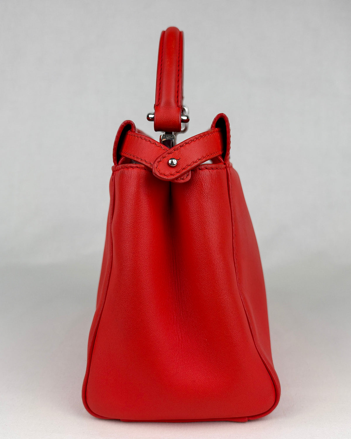 Fendi Peekaboo Iconic Mini Nappa Leather Handbag – Flame Red