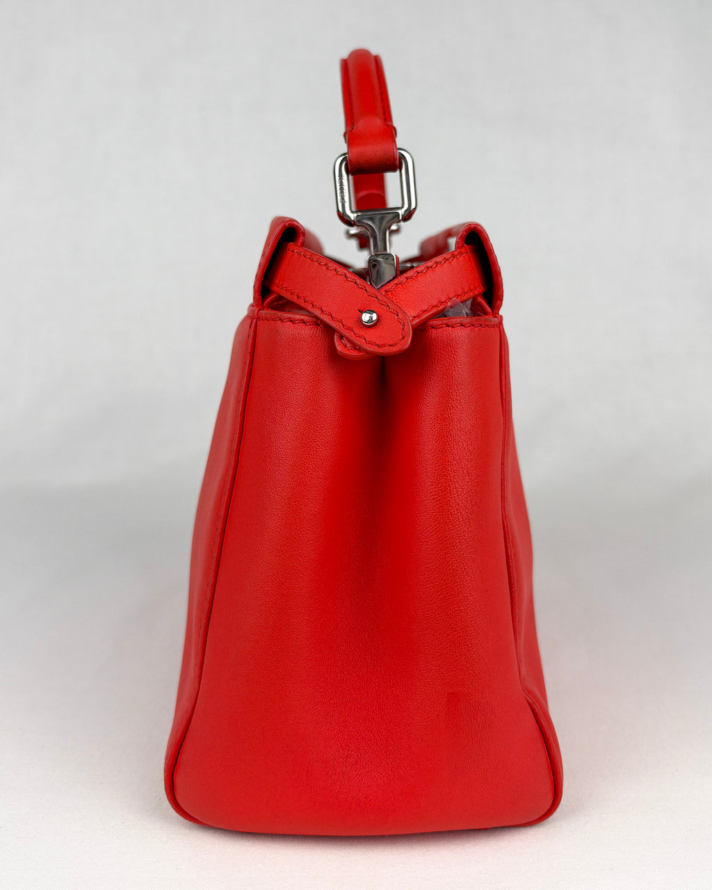 Fendi Peekaboo Iconic Mini Nappa Leather Handbag – Flame Red