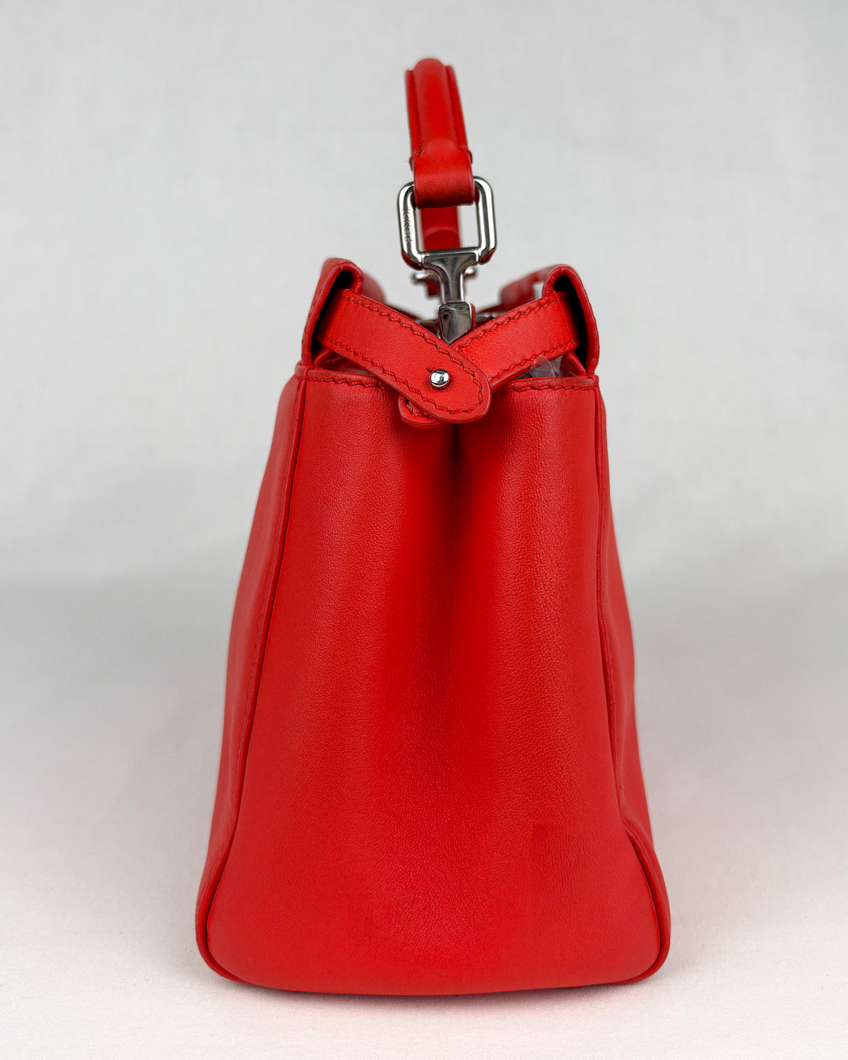 Fendi Peekaboo Iconic Mini Nappa Leather Handbag – Flame Red