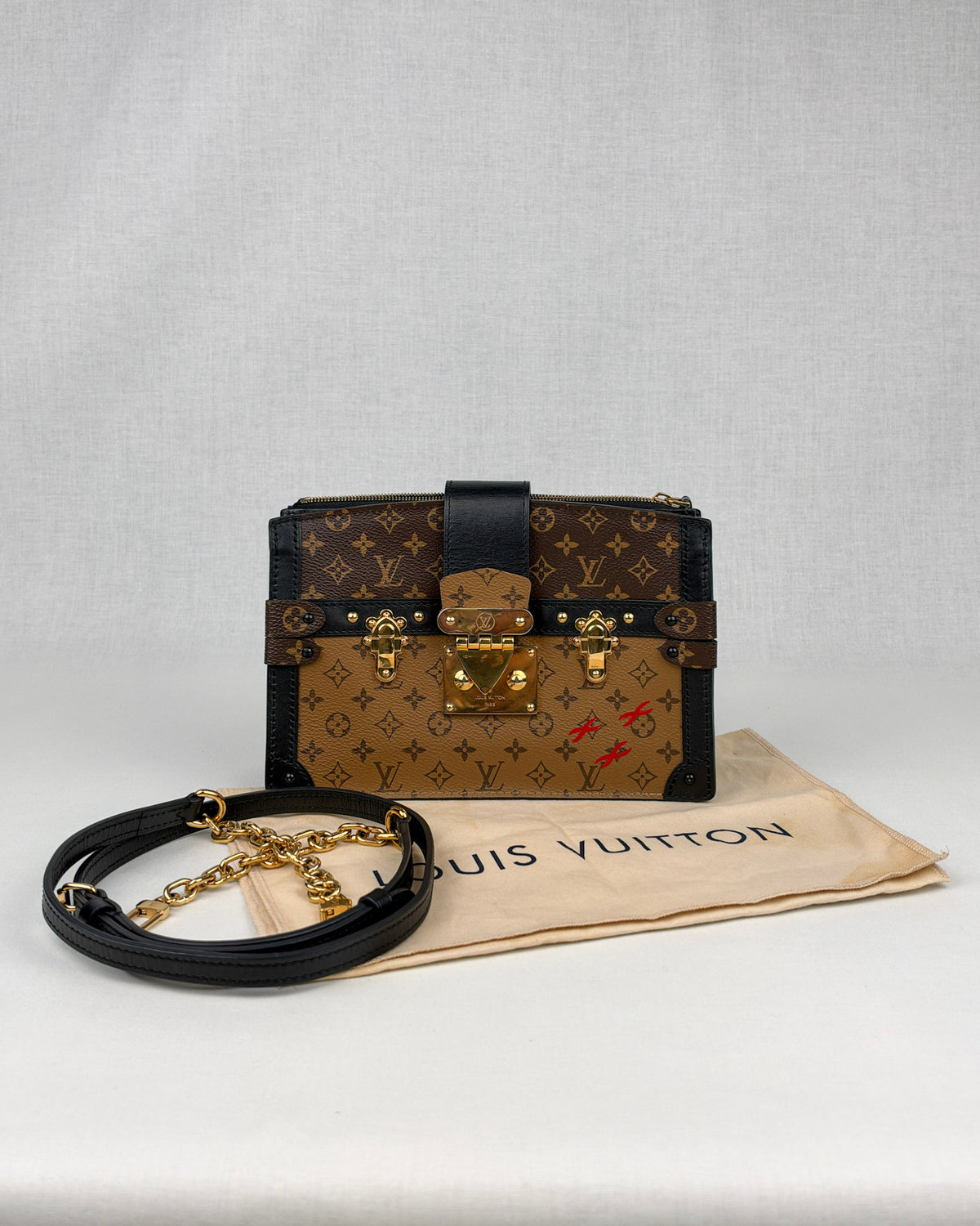 Louis Vuitton Trunk Clutch Reverse Monogram Canvas Crossbody Bag