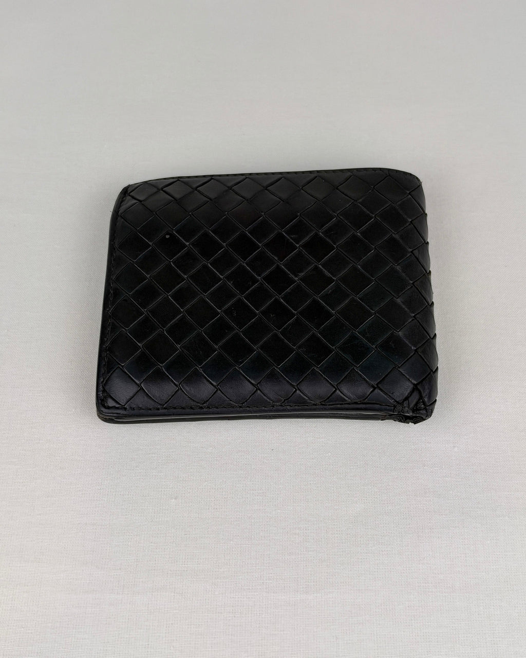 Bottega Veneta Intrecciato Bifold Black Leather Wallet