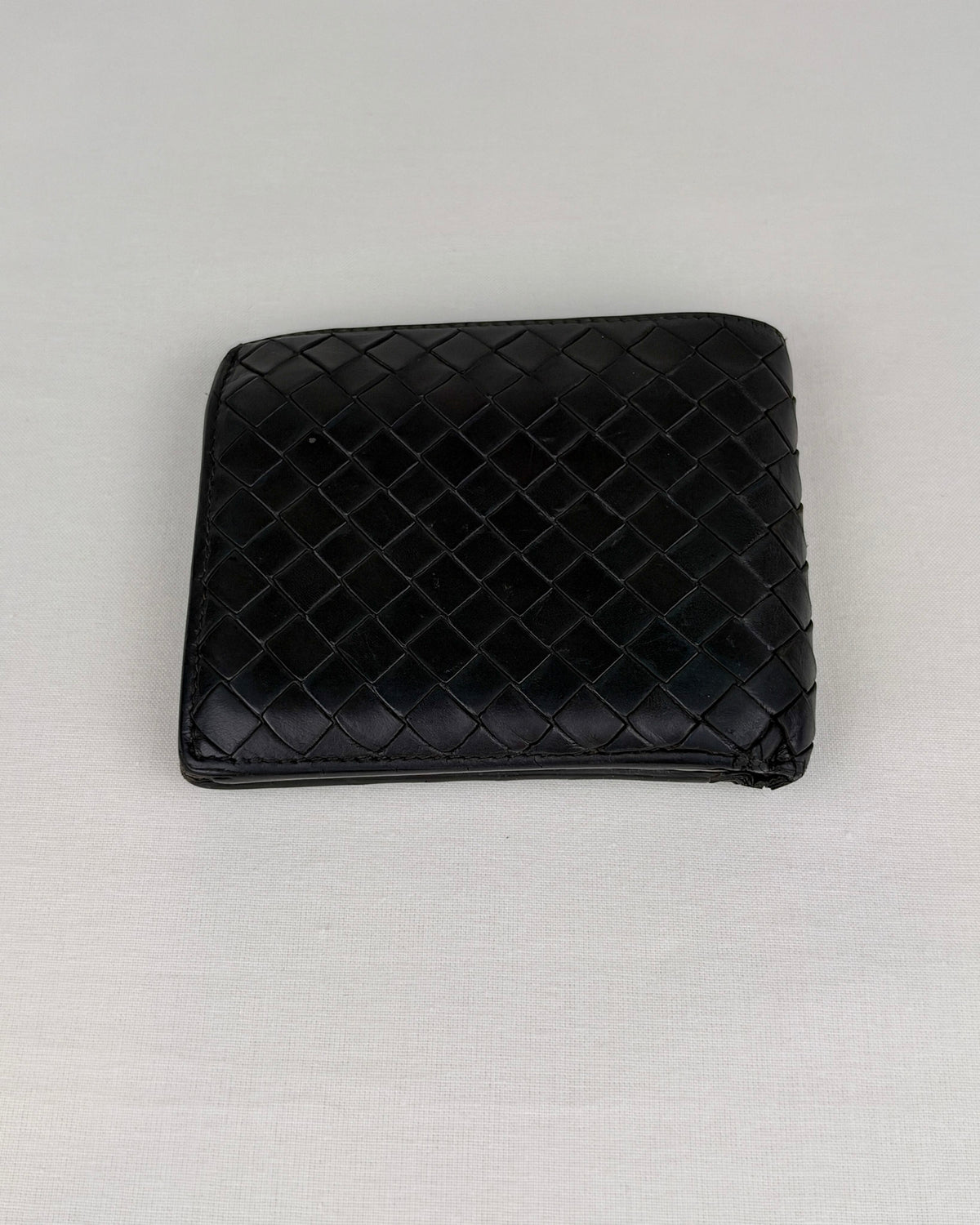 Bottega Veneta Intrecciato Bifold Black Leather Wallet