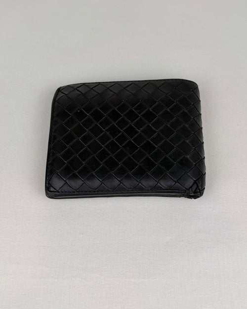 Bottega Veneta Intrecciato Bifold Black Leather Wallet