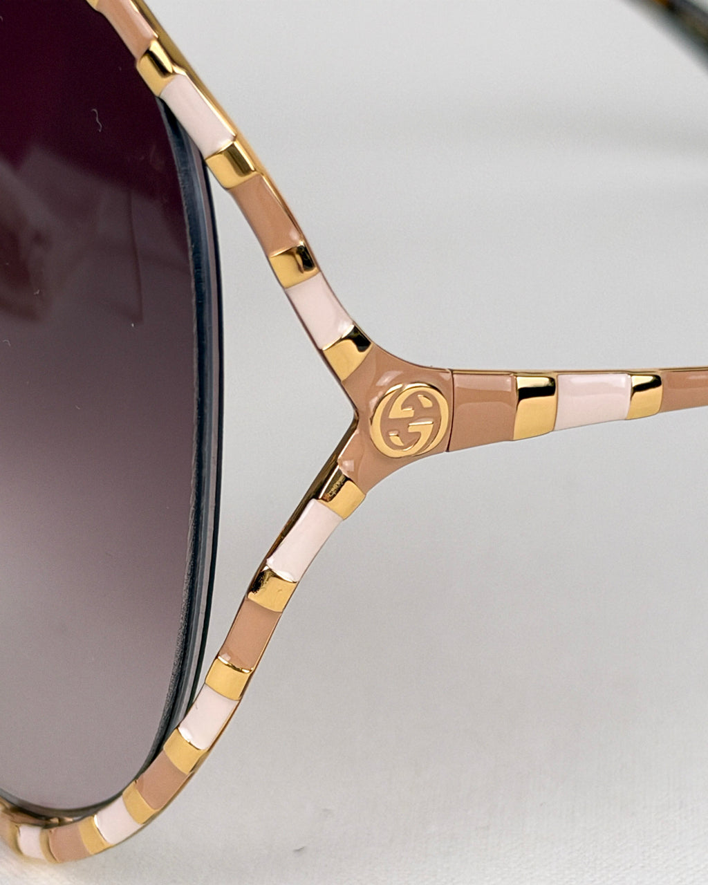 Gucci GG0595S Gold Metal Round Sunglasses