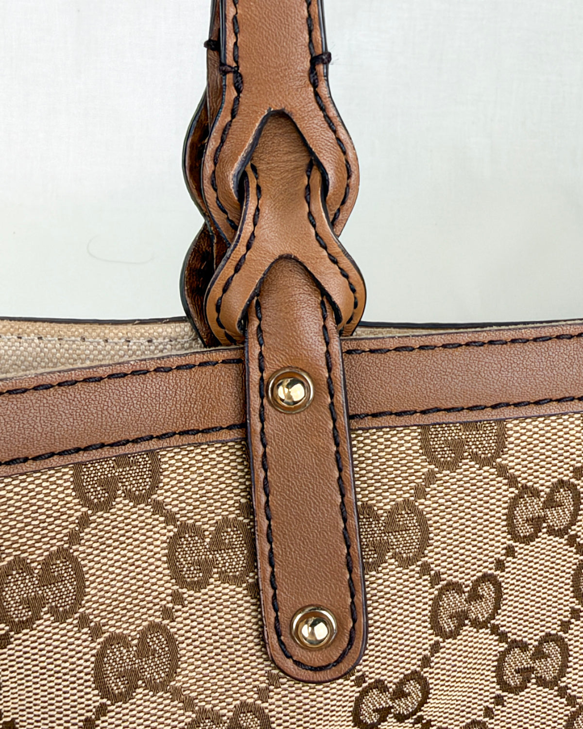 Gucci GG Canvas Craft Large Tote Bag – Brown