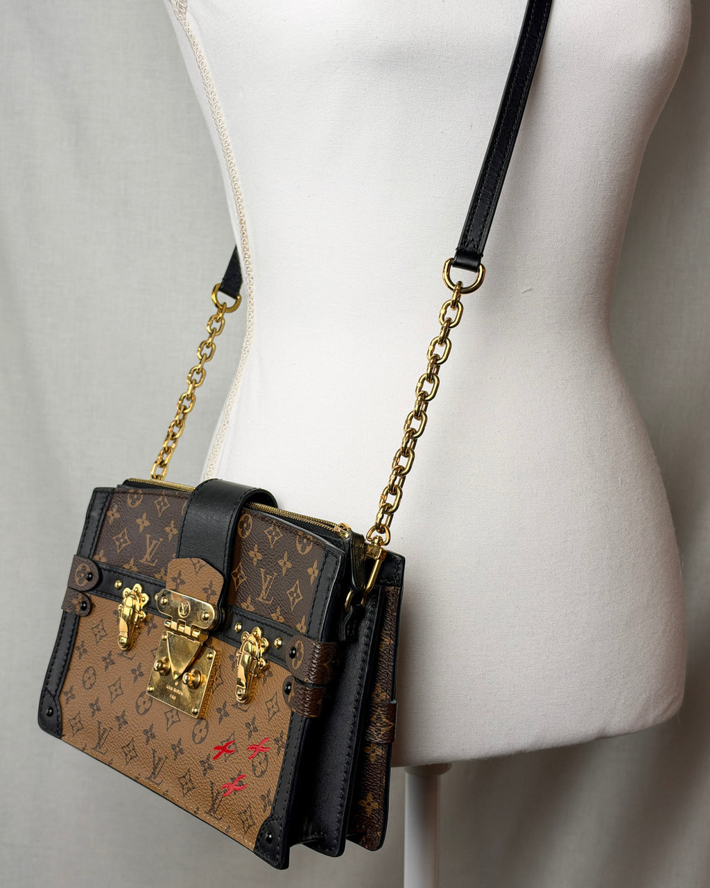 Louis Vuitton Trunk Clutch Reverse Monogram Canvas Crossbody Bag