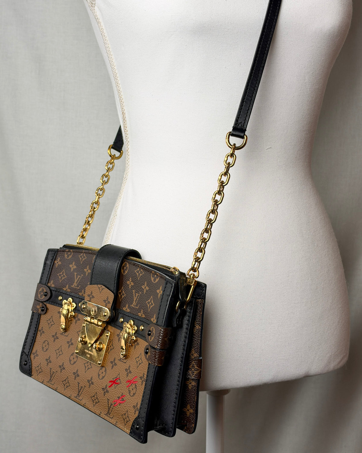 Louis Vuitton Trunk Clutch Reverse Monogram Canvas Crossbody Bag