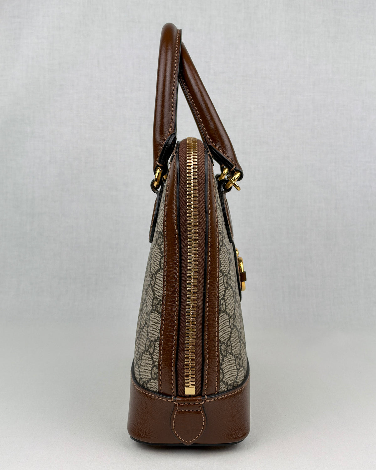 Gucci Horsebit 1955 Small GG Canvas Top Handle Bag – Brown