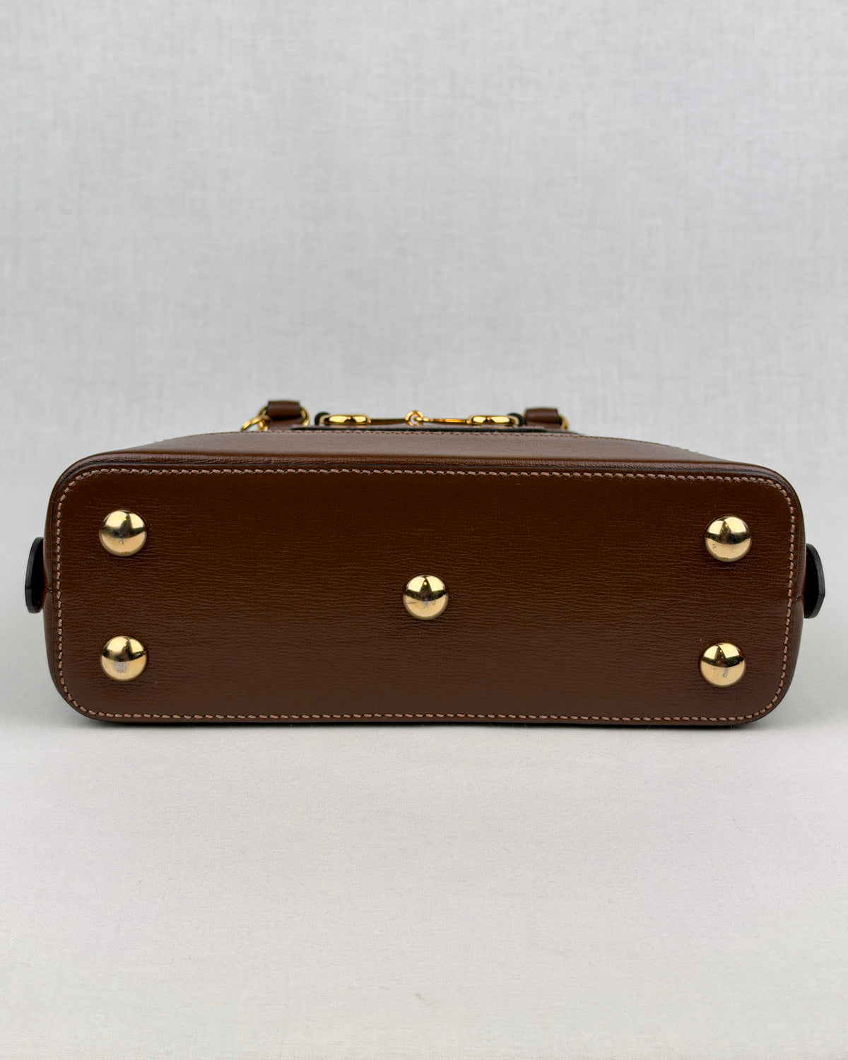 Gucci Horsebit 1955 Small GG Canvas Top Handle Bag – Brown