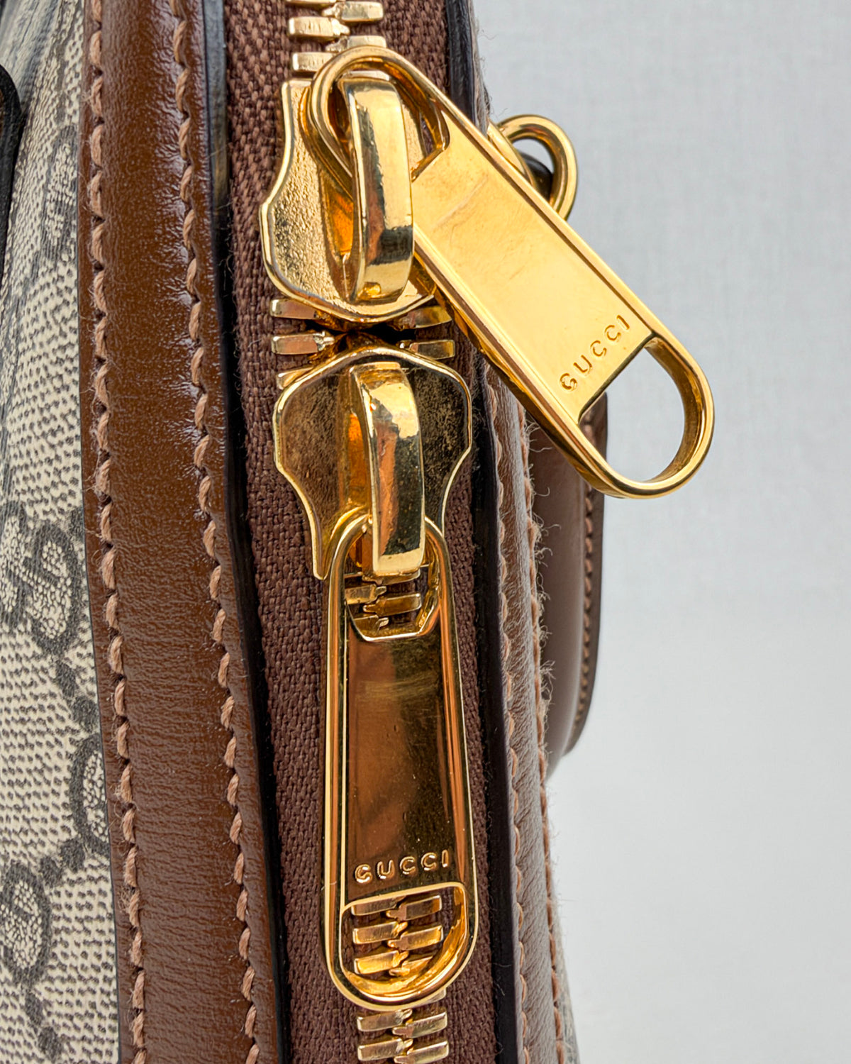 Gucci Horsebit 1955 Small GG Canvas Top Handle Bag – Brown