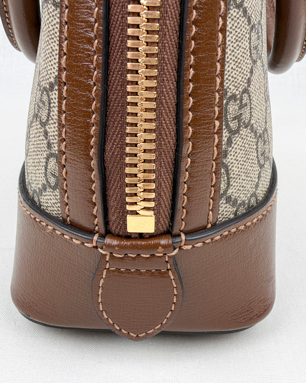 Gucci Horsebit 1955 Small GG Canvas Top Handle Bag – Brown