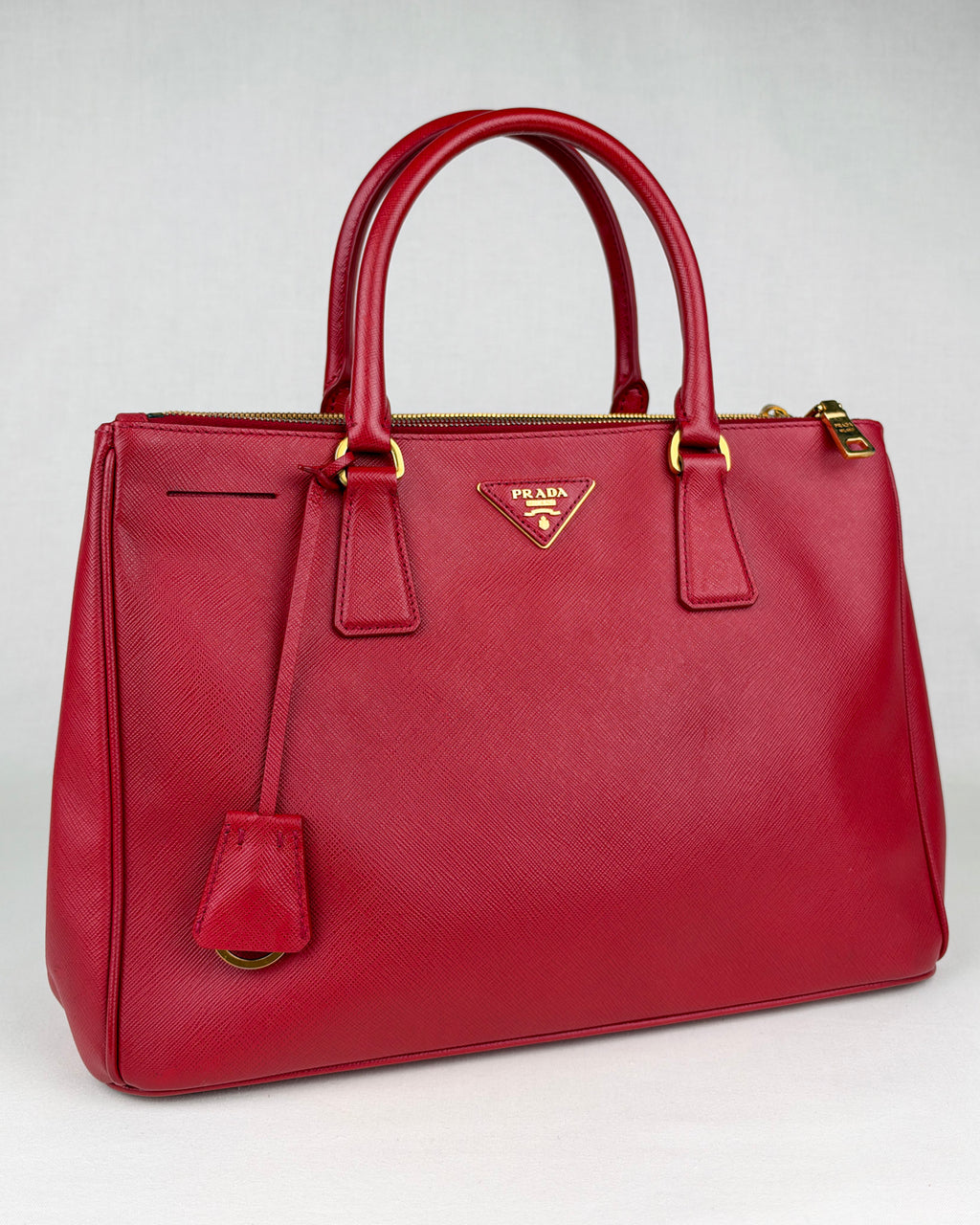 Prada Medium Double Galleria Saffiano Bag – Fuoco Red