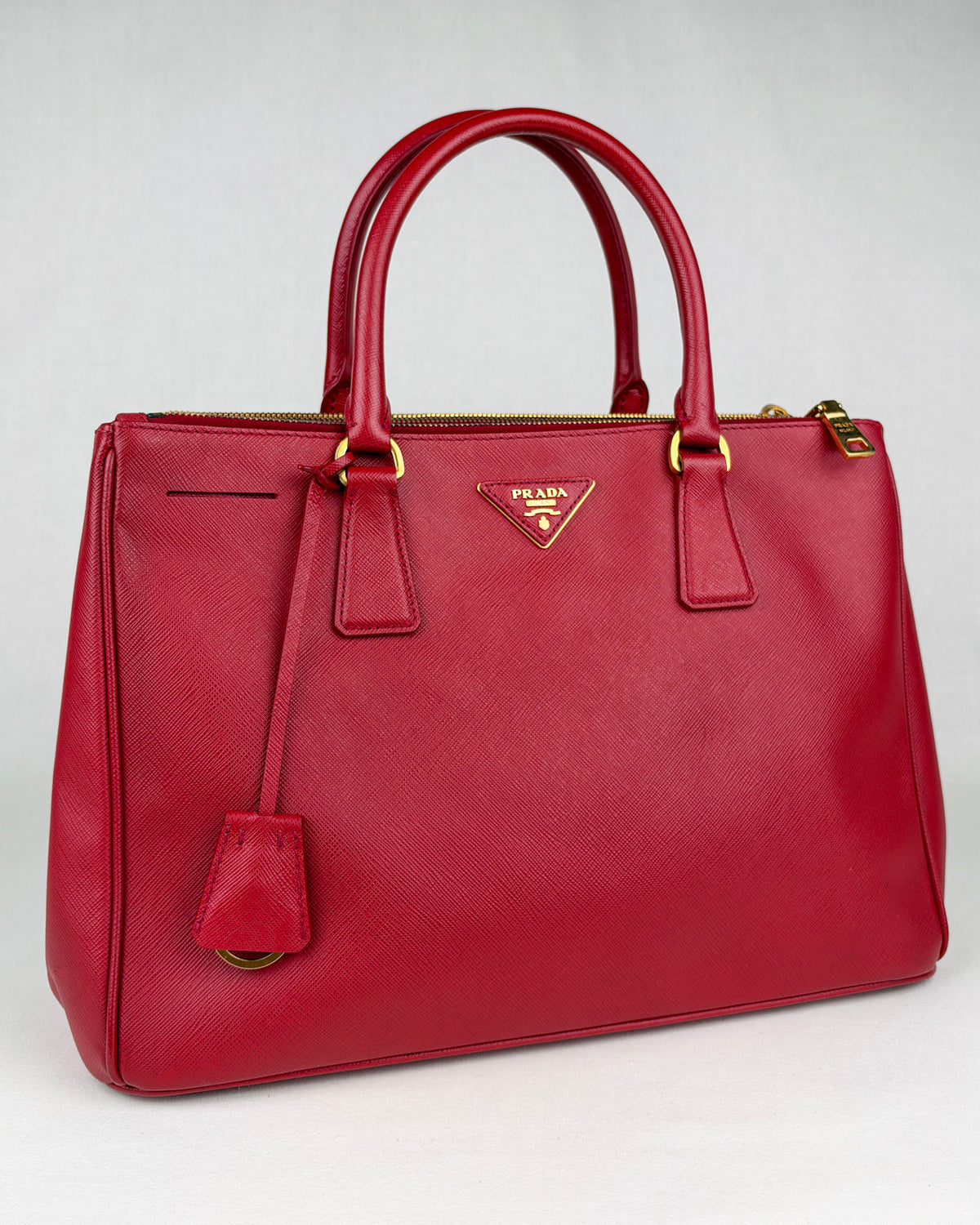 Prada Medium Double Galleria Saffiano Bag – Fuoco Red