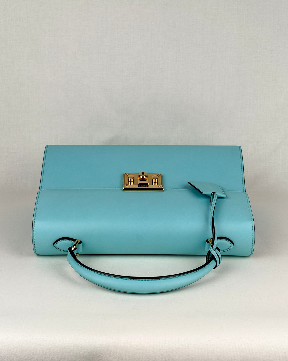 Gucci Padlock Medium Leather Top Handle Bag – Teal Blue