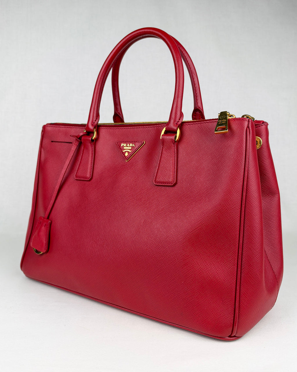 Prada Medium Double Galleria Saffiano Bag – Fuoco Red