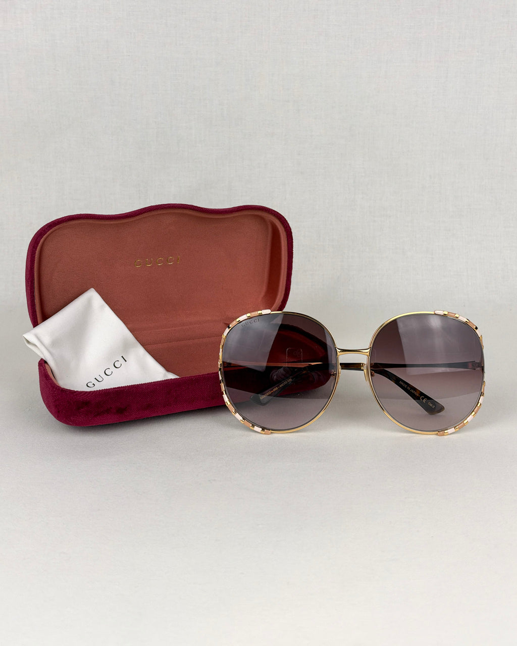 Gucci GG0595S Gold Metal Round Sunglasses