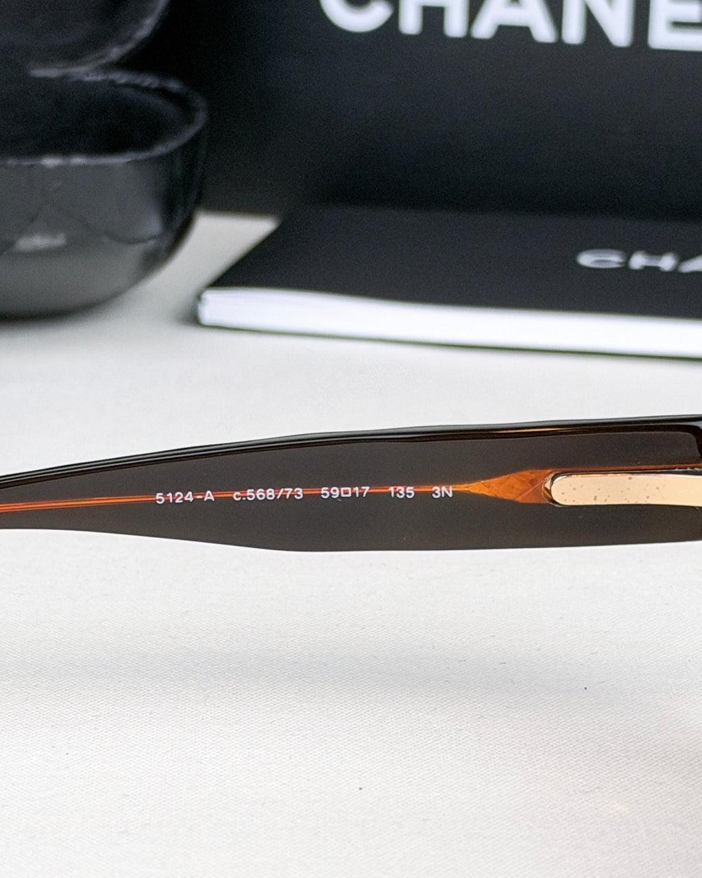 Chanel 5124-A Brown Matelasse Sunglasses