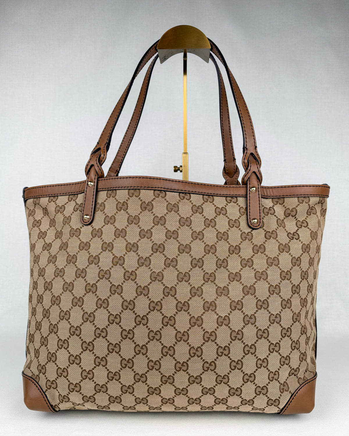Gucci GG Canvas Craft Large Tote Bag – Brown