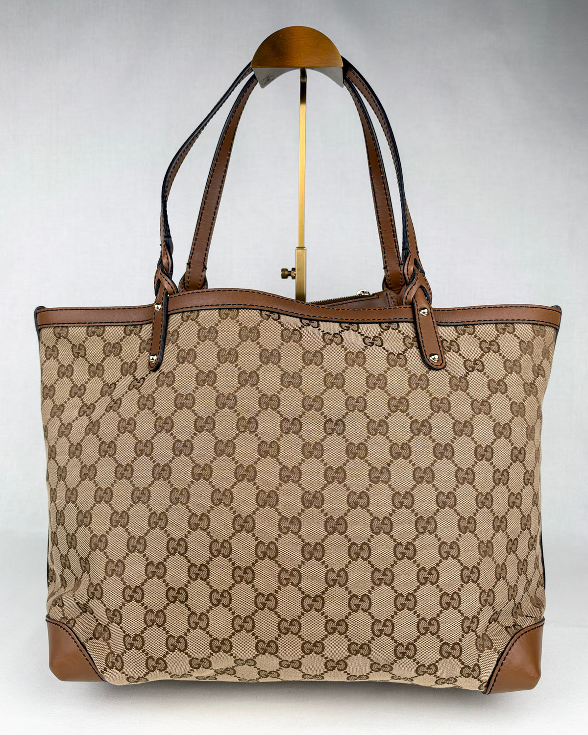 Gucci GG Canvas Craft Large Tote Bag – Brown