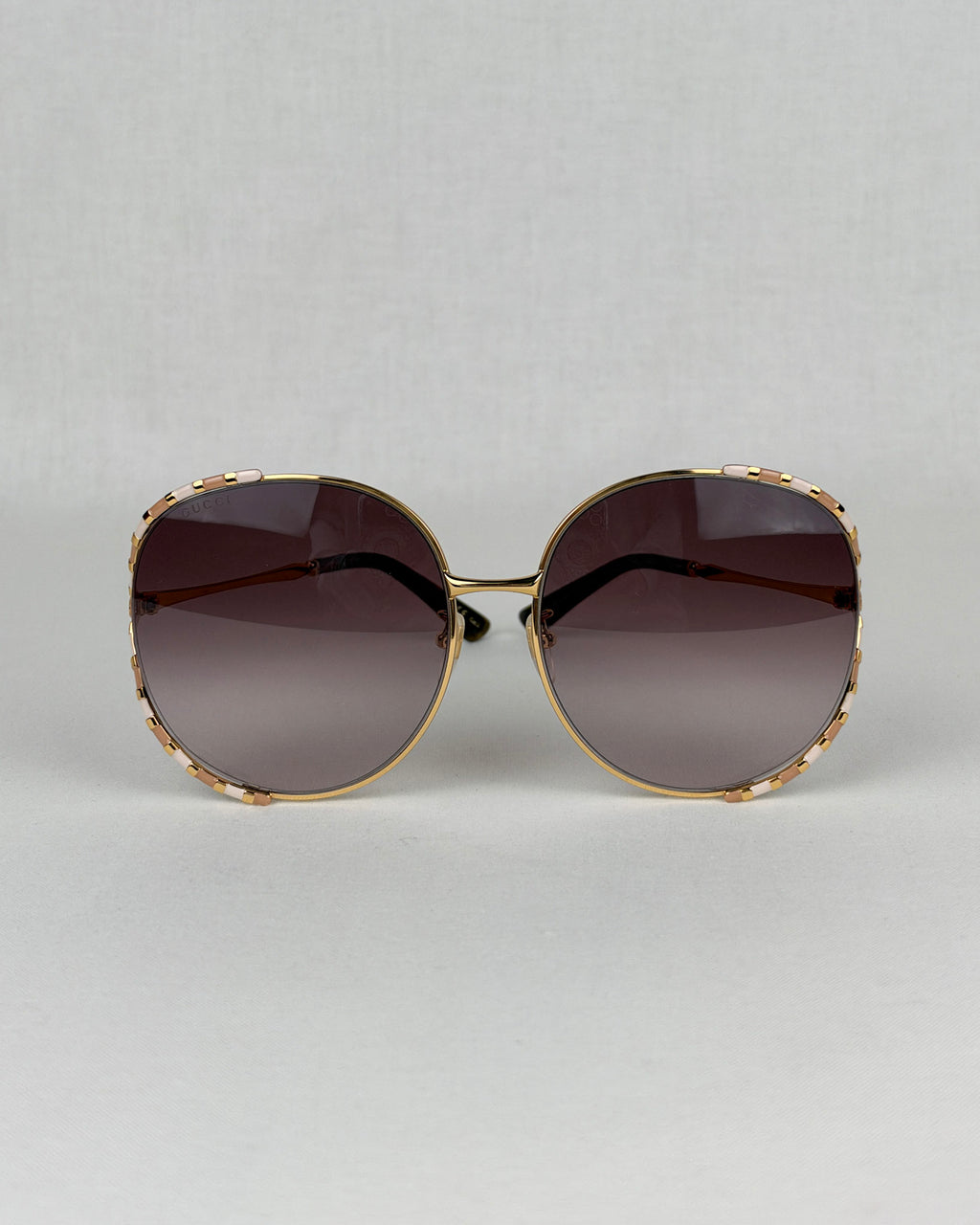 Gucci GG0595S Gold Metal Round Sunglasses