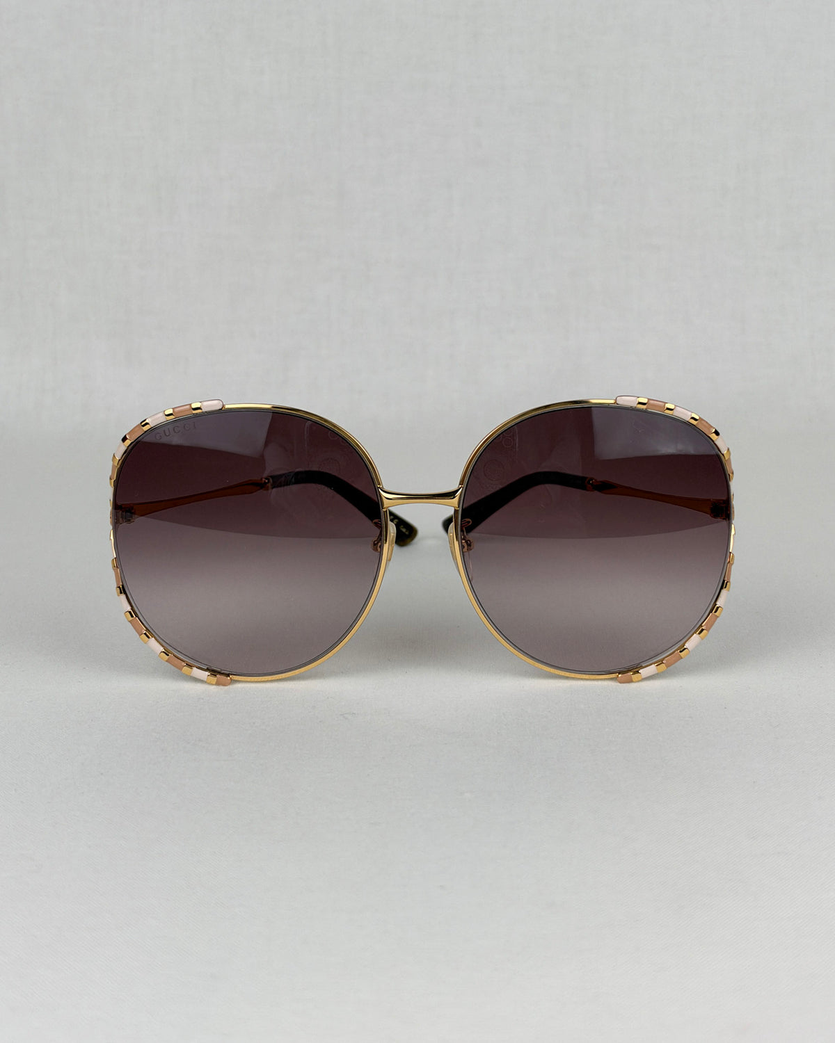 Gucci GG0595S Gold Metal Round Sunglasses