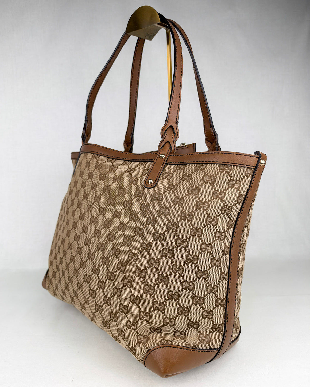 Gucci GG Canvas Craft Large Tote Bag – Brown