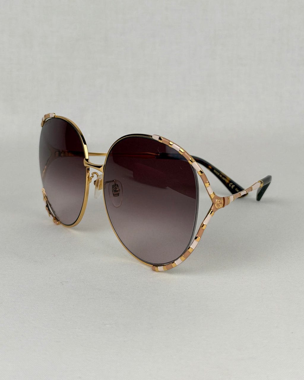 Gucci GG0595S Gold Metal Round Sunglasses