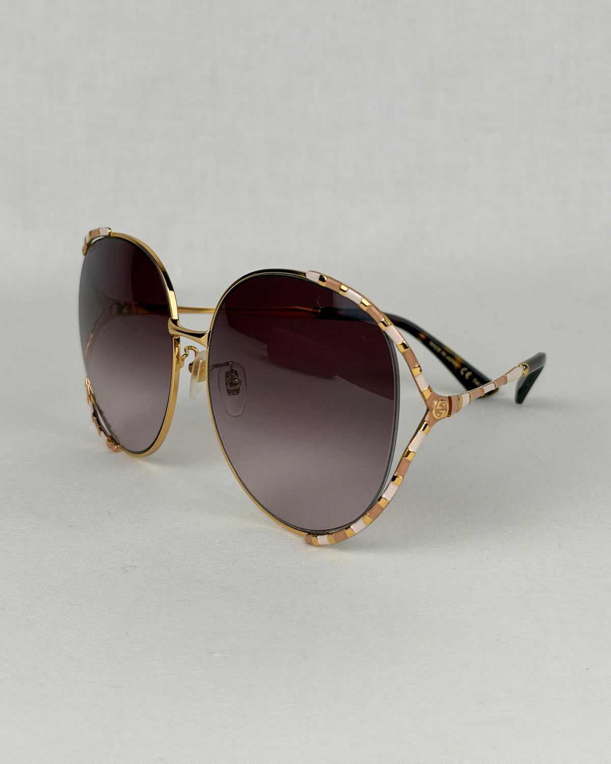 Gucci GG0595S Gold Metal Round Sunglasses
