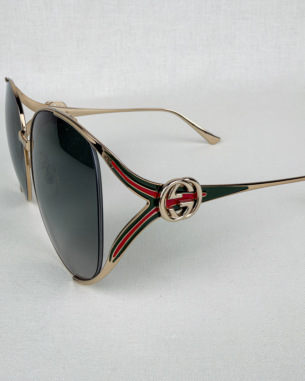 Gucci GG0225S Gold Metal Sunglasses – Gray Gradient